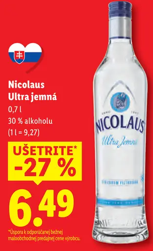 Nicolaus Ultra jemná vodka