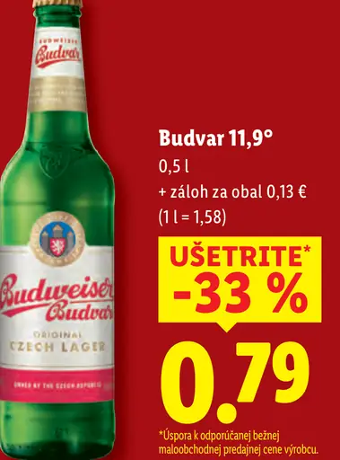 Budvar svetlý ležiak plechovka
