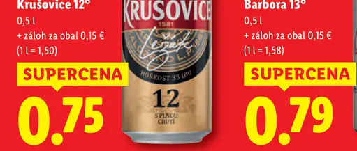 Krušovice svetlé pivo plechovka