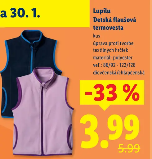 Lupilu detská flísová termovesta