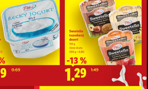 Pilos Sweetello tvarohový dezert rôzne druhy