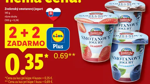 Zvolenský smotanový jogurt 2 druhy