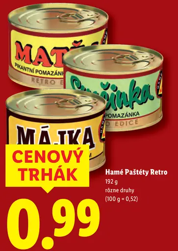 Hamé paštéty Retro