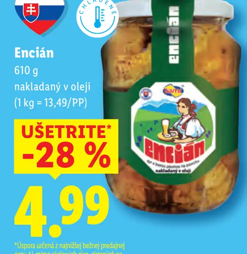 Nakladaný encián v oleji