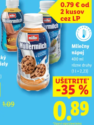 Müller Mliečny nápoj rôzne druhy Müllermilch