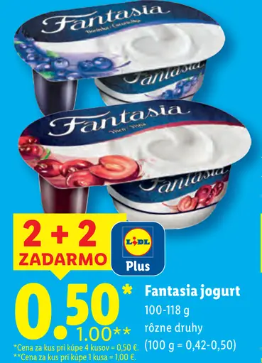 Fantasia jogurt rôzne druhy