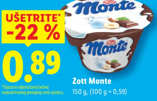 Zott Monte Maxi mliečny dezert