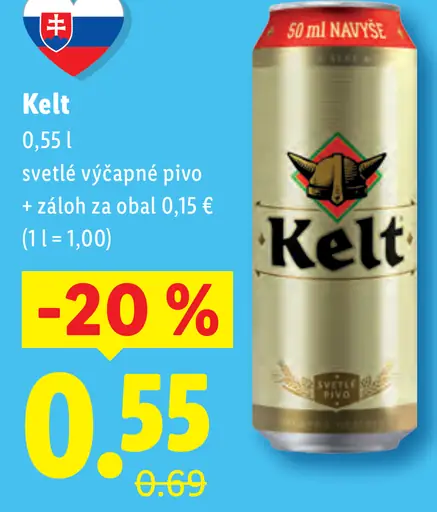Kelt Pivo svetlé plechovka