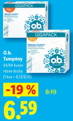 O.b. tampóny rôzne druhy