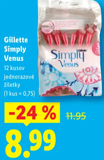 Gillette Simply Venus jednorazové žiletky