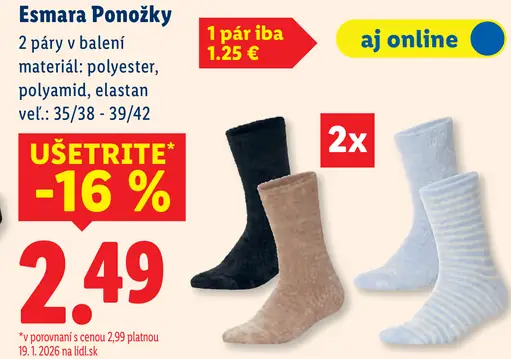 Esmara Ponožky dámske