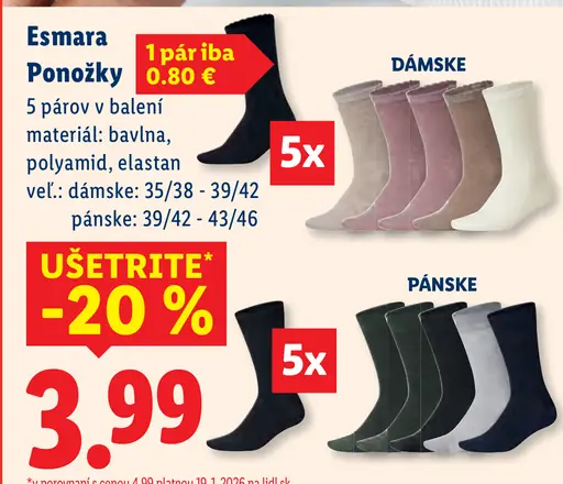 Esmara Ponožky dámske