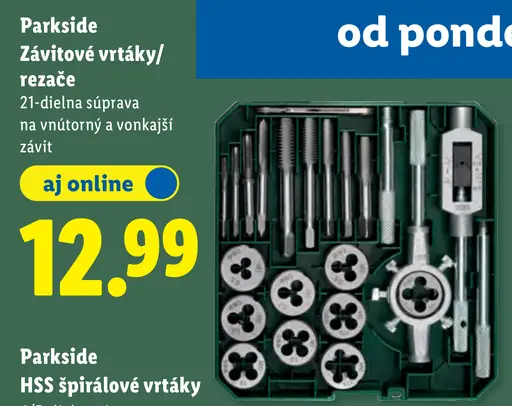 Parkside Súprava závitových vrtákov a rezacov