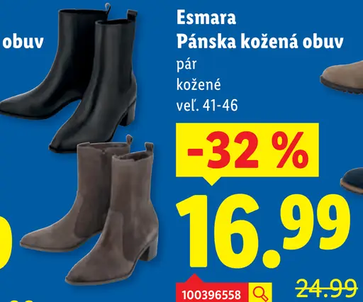 Esmara pánska kožená obuv