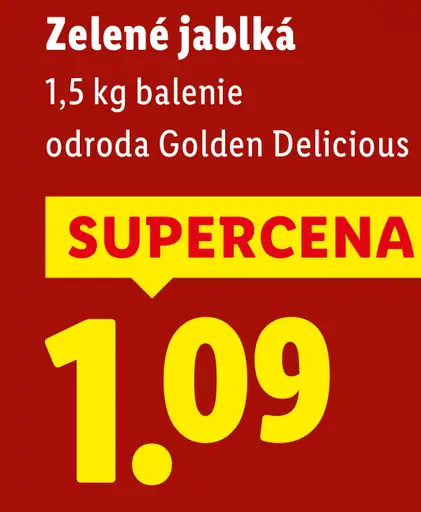 Zelené jablká odroda Golden Delicious