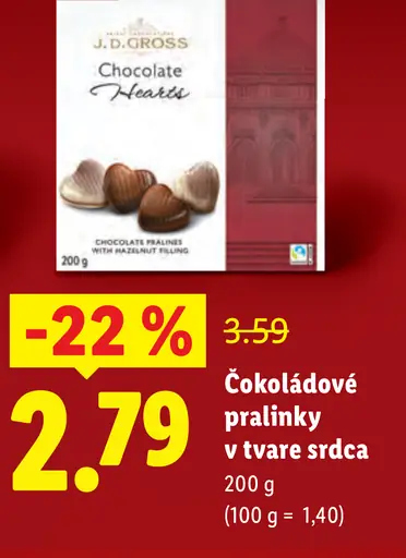 Čokoládové pralinky v tvare srdca