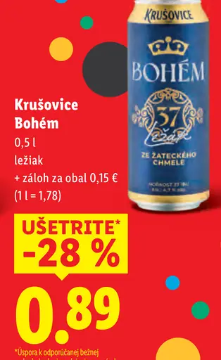 Krušovice Bohem plechovka