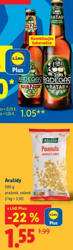 Alesto pražené arašidy