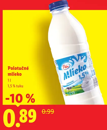 Pilos trvanlivé mlieko 1,5 % tuku