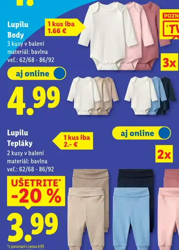Lupilu body 3 kusy v balení