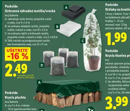 Parkside Ochranná záhradná textília