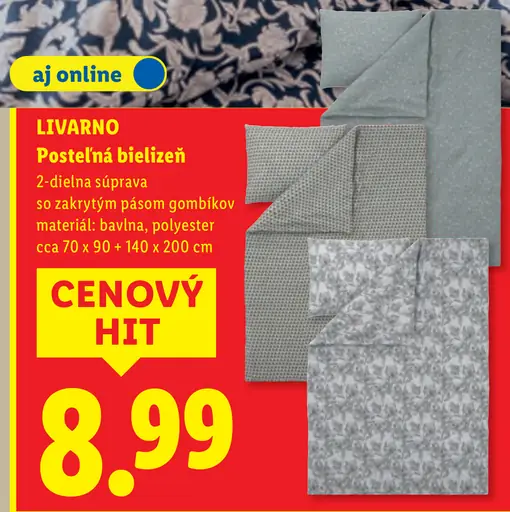 Livarno Postelná bielizeň 2-dielna súprava
