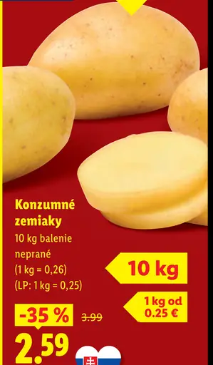 Konzumné zemiaky neprané 10 kg balenie
