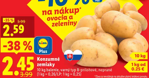 Konzumné zemiaky varný typ B - prílohové neprané