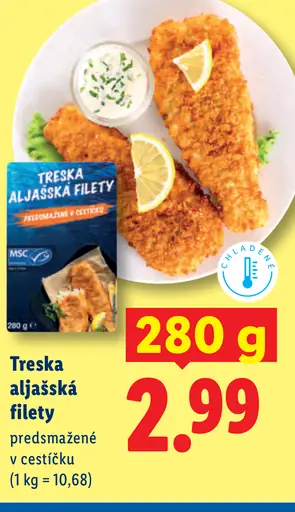 Treska aljašská filety v cestíčku