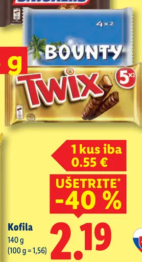 Snickers/Bounty/Twix tyčinky