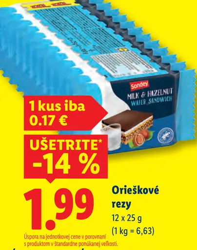 Orieškové rezy oplátky