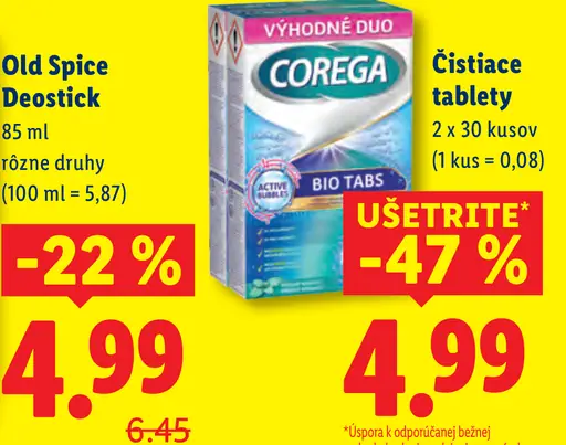 Corega čistiace tablety na zubné náhrady