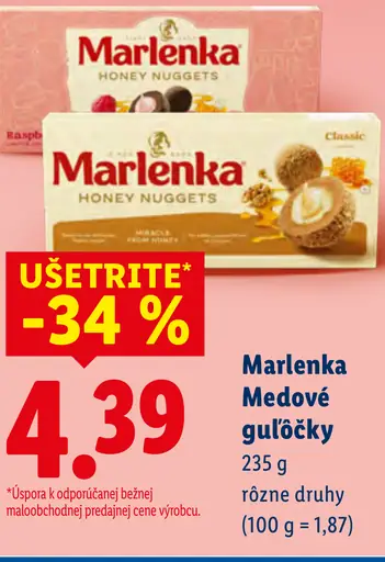 Marlenka medové guľôčky