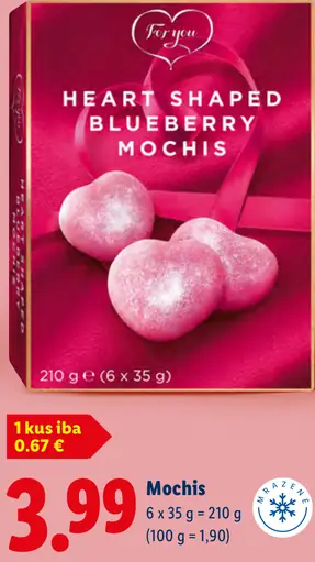 Frysu Mochis heart shaped blueberry