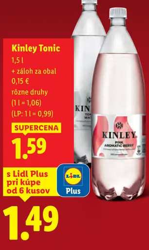 Kinley Tonic sýtený nápoj rôzne druhy