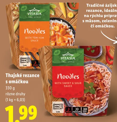 Vitasia thajské rezance s omáčkou