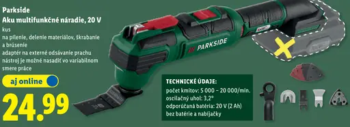 Parkside aku multifunkčné náradie 20 V