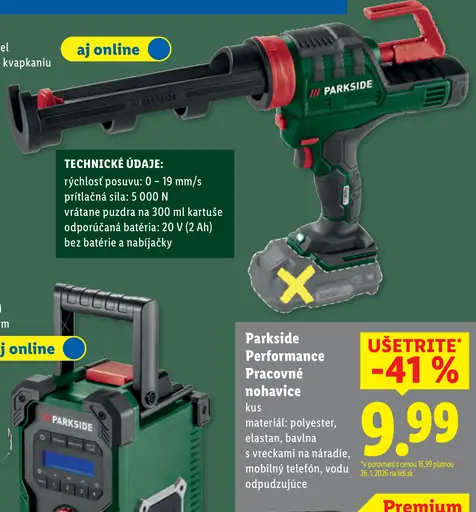 Parkside performance Pracovné nohavice