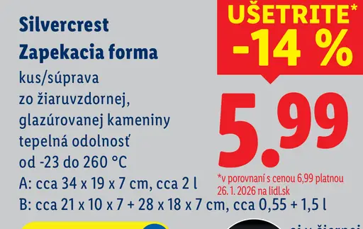 SilverCrest Zapekacia forma