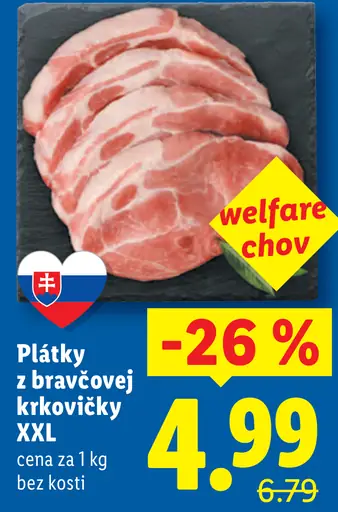 Plátky z bravčovej krkovičky XXL bez kosti