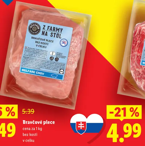 Z farmy na stôl bravčové plece bez kosti vcelku