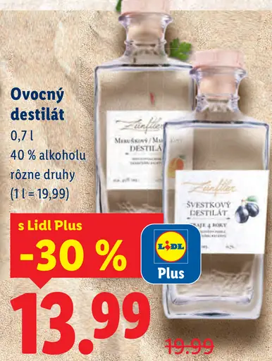 Ovocný destilát 40 % alkoholu rôzne druhy