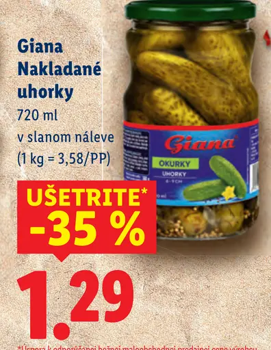 Giana Nakladané uhorky v slanom náleve
