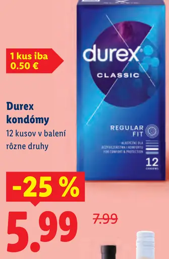 Durex kondómy Classic Regular Fit