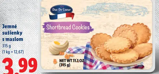 Duc De Coeur jemné sušienky s maslom shortbread