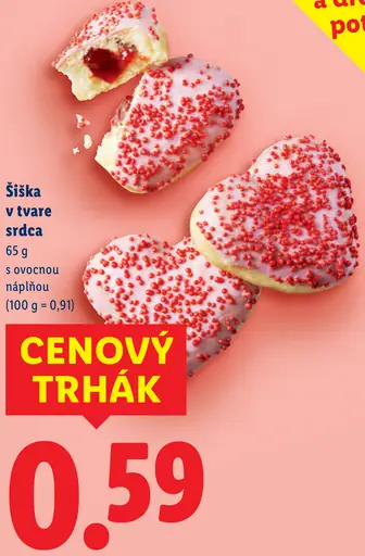 Šiška v tvare srdca s ovocnou náplňou