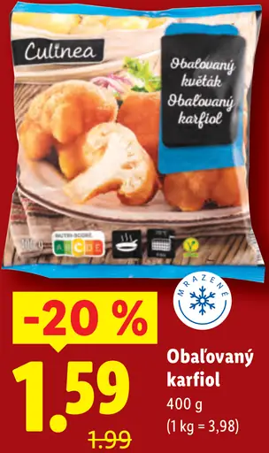 Culinea obaľovaný karfiol, mrazený