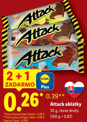 Attack oblátky rôzne druhy
