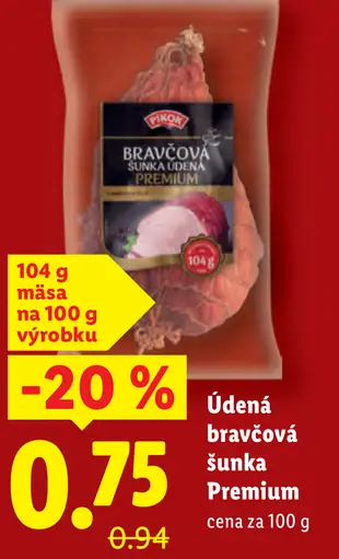 Pikok údená bravčová šunka Premium