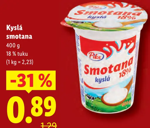 Pilos kyslá smotana 18 % tuku